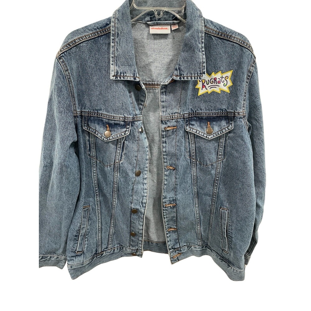 Vtg Rugrats Blue Jean Jacket M "Made in the 90s" Retro Nickelodeon Cartoon SI58